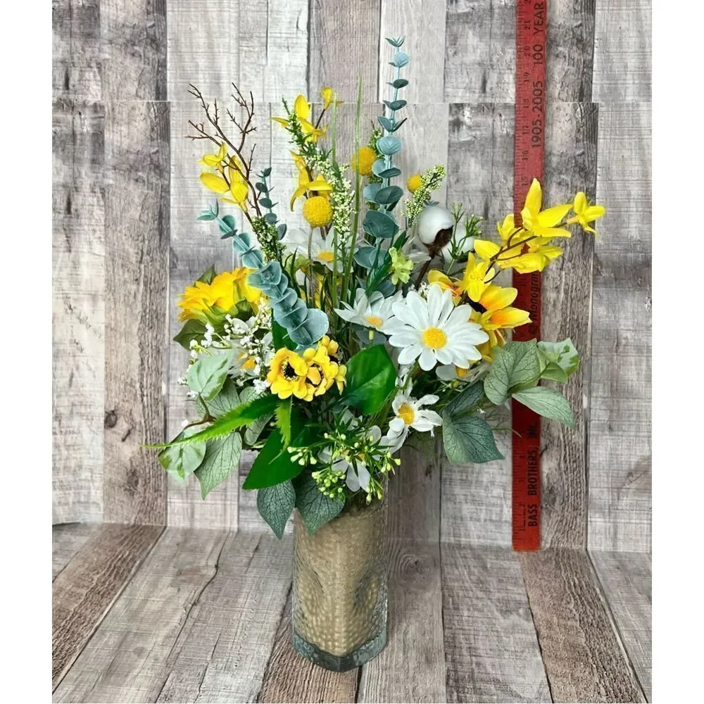 Sunflower Daisy Eucalyptus Floral Arrangement Baby Wedding Birthday Reunion FL06